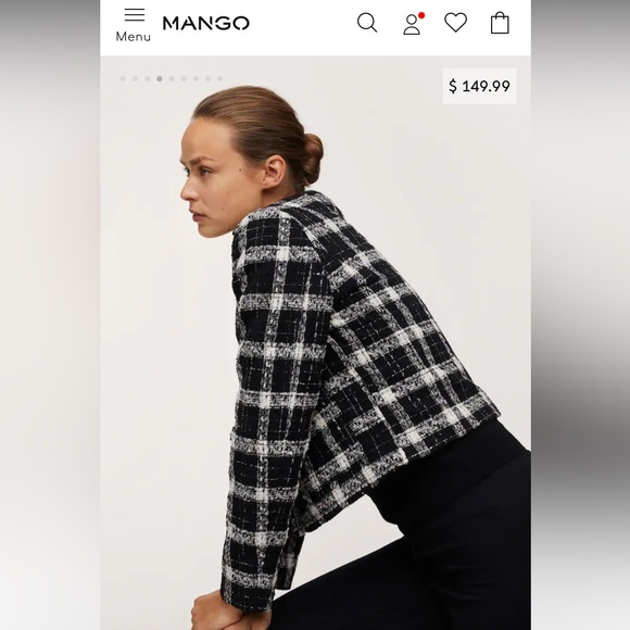 Mango NWT Check Tweed Jacket - Picture 12 of 16